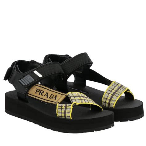 flat sandals prada|prada women's high heeled sandals.